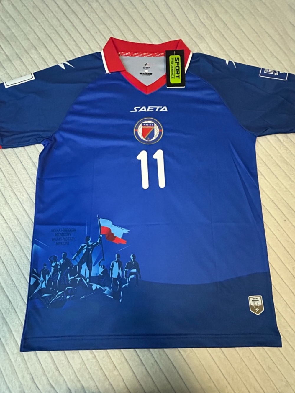 Saeta Men's Blue #11 Football Jersey